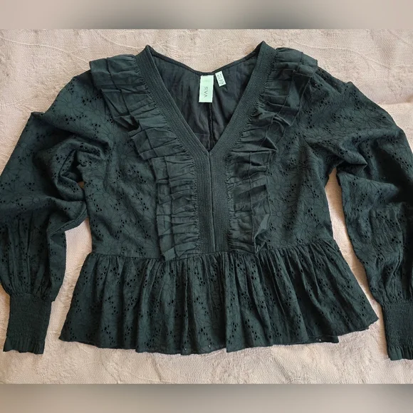 Y.A.S Yasmilda Black Ruffle Blouse - Picture 8 of 11